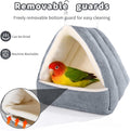 Hoopttay Medium Winter Warm Bird House and Bird Bed for Cage with Soft Plush Hanging Hammock & Hut Tent, Hideaway Sleeping Nest for Budgies, Parakeets, Cockatiels (Grey, M)