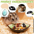2 Pcs Ceramic Food Water Bowl Dish for Hamster Pets, Leaf