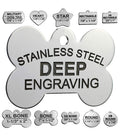 Pawsitively Pet Tags DEEP Engraved Premium Dog & Cat ID Tag – Personalized, Stainless Steel, Long-Lasting Durability - Bone 1" x1-1/2 (2-Side Engraving)