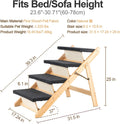 MEWANG Wood Pet Stairs & Ramp for Small/Medium Dogs and Cats, Aging Pets – 2-in-1 Foldable, Portable, Non-Slip Pet Ladder for Tall Beds, Couches,Cars–Holds Up to 220 lbs (31.5" L x 17.2" W x 25.0" H)