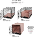 Jax & Bones Dog Crate Cover & Mat w/Bumper, Machine Washable, Made in USA