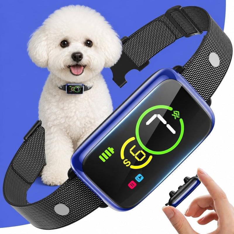 Dog Bark Collar for Dogs – Smart Barking Collar with Sound & Vibration, AI Detection Anti Barking Device for Dogs, Light