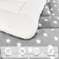 4 Pack Cat Bed Mat, 19" x 13" Soft Fluffy Flannel Small Pet Blanket, Washable Sleeping Pad for Indoor Cats, Kittens, Puppies, Star Print - Grey