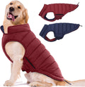 Lelepet Reversible Dog Coat Windproof Dog Jacket Lightweight Puffer Vest