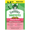 Greenies Cat Treats, Feline Smartbites, Skin & Fur Health, Crunchy and Soft Cat Treats, Salmon Flavor, 4.6 oz. Pack