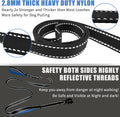 Strong Heavy Duty Dog Leash - 6ft Reflective Nylon Training Leash with Soft Padded Double Handle & Auto Lock Frog Clip -