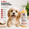 Warren London 2 in1 Pet Shampoo and Conditioner for Dogs, Puppys, & Cats | Best Dog Shampoo and Conditioner for Dry Itchy Skin | Dandruff Shampoo for Cats & Dogs | Made in USA | 17oz