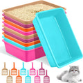 Amyhill 20Pcs Open Cat Litter Box with 20 Scooper