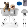 Premium Elevated Portable & Foldable Dog Bathtub – 5 Adjustable Heights for Back-Friendly Grooming. Portable Indoor/Outd