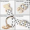Spring Summer Dog Collar for Girl Dogs- White Polka Wedding Dog Collar, Adjustable Soft Beach Dots Dogs Collars for Smal