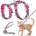 BEAUTYZOO Cat Harness and Leash Set Escape Proof for Walking, Kitten Soft Adjustable Vest Harnesses for Small Medium Large Cats, Easy Control Breathable Plaid Ribbon Nylon for Outdoor Indoor Use