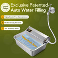 Automatic Water Dispenser for Dogs 2 Gallons, 304 Stainless Steel Dog Water Bowl Dispenser for Farm Chicken Pets Indoor&Outdoor Dog Waterer Feeder Fit 3/4'' GHT Faucet Auto Filling Wide Drinking Area