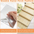 BNOSDM Bird Perch Platform with Mirror, Wooden Climbing Ladder for Parakeet, Small Bird Swing Toys with Rotating Balls P