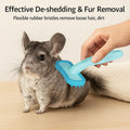 2 Pack Bunny and Chinchilla Grooming Brush – Soft Silicone De-Shedding Bath & Massage Comb for Rabbits, Guinea Pigs, Sma
