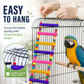 Flexible Wooden Bird Ladder Bridge for Cages, 25 in, 10 Steps