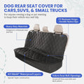 4Knines Back Seat Pet Cover for Dogs w/o Hammock – 54" Wide, Waterproof Car Seat Cover, Non-Slip, Heavy-Duty – Fits Cars, SUVs, Small Trucks – 2 Seat Belt & Latch Access – Back Seat Protector (Black)