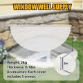 Basement Window Well Covers Outside, Heavy-Duty Egress Window Well Cover Clear, All-Weather Against Debris, UV Resistant