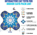 Interactive Cat Toy for Indoor Cats, Touch Activated Automatic Electronic Cat Toy with Sound On/Off, Dual Wands, Non-Slip Suction Cups, Rechargeable Hide and Seek Cat Play Mat for Bored Adult Kittens