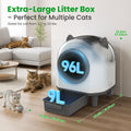 OROLEY Self Cleaning Litter Box, Automatic Litter Box,Odor Control Robot, Cat Ears Design,APP Real-Time Monitor, Cat Lit
