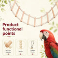 Bird Ladder Bridge, 4.52 X 24.4 Inch Natural Wooden Hamster Ladder Bridge Birds Hamster Climbing & Swing Toy, Bird Cage 