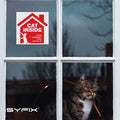 iSYFIX Cat Inside Alert Signs Stickers, 5x5 Inch, 4 Pack