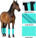 FOXLVDA Horse Fly Boots - Fly Boots for Horses Set of 4, Comfortable Breathable Mesh Equine Leg Leggings, Adjustable & U