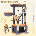 Taoqimiao Cat Tree,38.5-Inch Cat Tower for Indoor Cats,Suitable for Kittens with Luxurious cat condo, Adjustable Baskets and Luxurious Perch MS029SG Smoky Gray