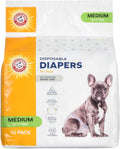 Arm & Hammer Disposable Female Dog Diapers, Medium, 12 Count