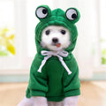 Warm Fleece Lined Dog Hoodie Winter Cute Coat Frog Costume