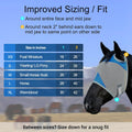 Horse Fly Mask Without Ears, UV Block Breathable Mesh (Blue, L)