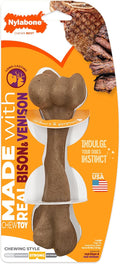 Nylabone Strong Chew Femur Bone Dog Toy Made with Real Bison & Venison