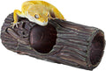 REPTIZOO Magnetic Reptile Hide Cave Resin Hollow Tree Trunk Hideout, Gecko Hide with Strong Magnetic Climbing Toy Reptil