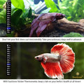 SunGrow Betta Fish Tank Thermometer Stick On, Aquarium Temperature Sticker Strip, 5.2 x 0.7 Inches, Green & Blue Tempera