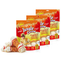 Jungle Calling Chicken Wrap Knotted Bones Dog Chews 6.5" Pack of 4, Long Lasting Beefhide Treats Real Chicken Wrap Rawhide Bones for Large Dogs Training Treats (3 Packs)