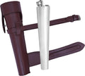 FOLK APPAREL Horse Saddle Hip Flask Set, Stainless Steel Flask with Brown & Black Leather Case, Equestrian Saddle Flask 