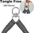 Mycicy Dual Dog Leash Coupler, Double Control Padded Handles for 2 Dogs, Heavy Duty No Tangle Reflective Splitter Dog Leash Extension, for Medium Large Dogs Walking- Black