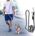 Hands Free Dog Leash(8.5ft), 8 in 1 Multifunction Nylon Double Leash for Dogs,1.2cm Adjustable Waist with Reflective Sti