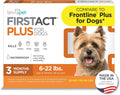 FirstAct Plus Flea Treatment for Dogs, Small Dogs 6-22 lbs, 3 Doses, Same Active Ingredients as Frontline Plus Flea and 