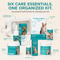 6-in-1 Dog & Cat Grooming Kit Set, Puppy Bath, Ear Eye Paw Wipes