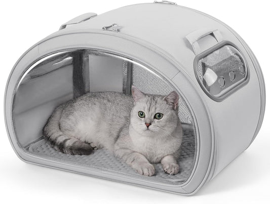 Pecute Cooling Cat House, with Cooling Mat for Small Dogs, Indoor Cat Bed with Insulation and 6 ice Packs Cooling for Cat and Dog, Foldable Outdoor Cat House for Hot Summer Days, M, Gray