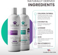 Lillian Ruff Brightening Shampoo & Oatmeal Conditioner Set for Dogs – Safe for Cats - Tear Free Coconut Scent with Aloe for Normal, Dry & Sensitive Skin