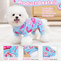XPUDAC 4 Pieces Dog Pajamas Soft Strechy Puppy Onesies Pet Clothes for Small Medium Dogs Boy Girl Cat Pet Outfit, 153-M