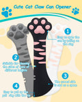 3PCS Cat Food Can Opener Set, Silicone Cat Can Opener & Food Spoon Spatula