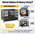 Oranland 48 inch Heavy Duty Indestructible Dog Crate,2025 New Upgraded Reinforced Baseplate for Large Dogs,XL Dog Crate for High Anxiety Dogs/Max Load Capacity 250lbs/Double Door with Wheels