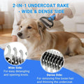 Dog Grooming Rake Deshedding Undercoat Brush for Dogs & Cats