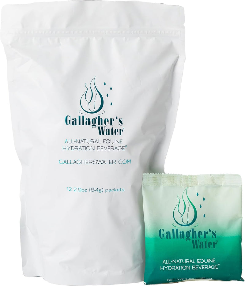 Gallagher's Water 12 Pack All-Natural Equine Hydration Treat - Enhancement Powder Mix Horse Drink Treat to Help Encourag