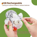 Potaroma Flapping Owl Cat Toys (No Flying), Lifelike Bird Chirp, Rechargeable Touch Activated Kitten Toy, Interactive Ca