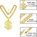 FUNKA Gold Chain Dog Collar Adjustable Cuban Link Dog Necklace with Crystal Dollar Sign Pendant Cute Fashion Pet Jewelry Chain Puppy Cat Costume Outfits Accessories with Extender Chain