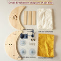 Cat Window Perch Hammock Bed with Strong Suction Cups, Space-Saving Window Cat Bed for Indoor Cats, Multi-Use Moon Shelf for Desk or Window