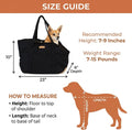 NoblePup Plush Dog Purse Carrier for Small Dogs, Soft Tote Bag with Safety Harness Clip, Cozy Pet Carrier for Dogs Under 15 lbs, Comfortable Shoulder Carrier for Travel, Black 2.0